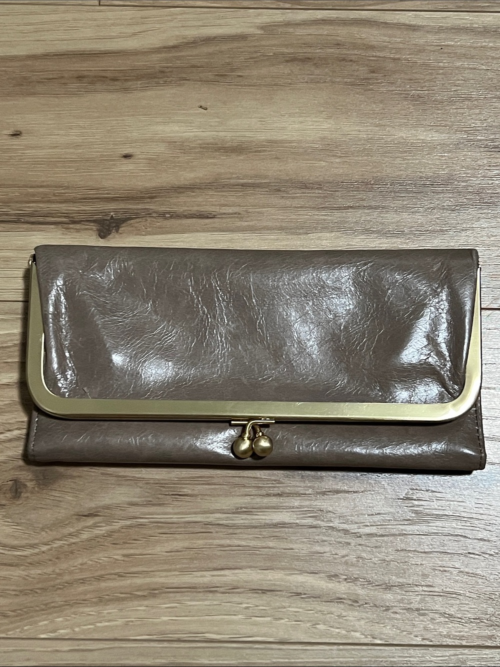 Hobo Rachel Taupe Leather Clutch Wallet